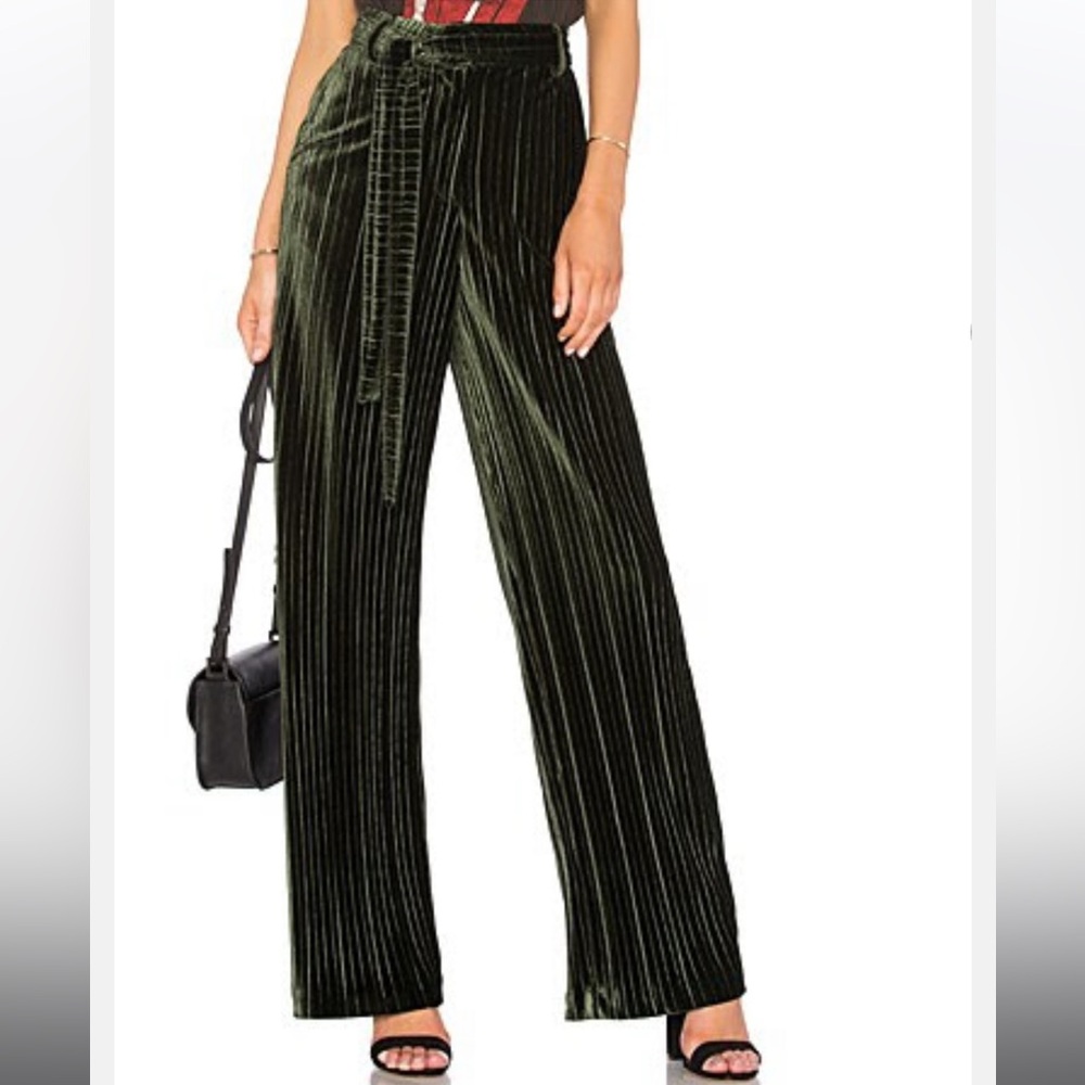 Line & Dot velvet Mabelle pants in vineyard green
